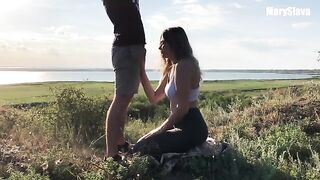 Training outdoors with a sporty girl can get really intense