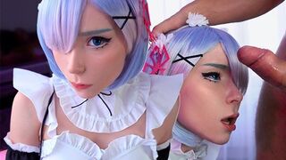 Kawaii Maid Cosplay Gives Deepthroat Blow Job to Her Master in POV Style