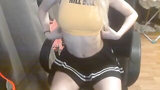 A cute schoolgirl gets fucked at home by her boyfriend