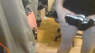 A cute schoolgirl gets fucked at home by her boyfriend