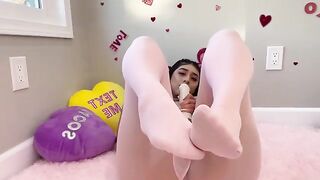Violet Myers, the real-life hentai girl, indulges in sensual Valentine's Day solo play