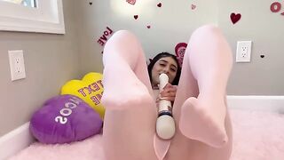 Violet Myers, the real-life hentai girl, indulges in sensual Valentine's Day solo play