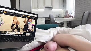 Girl caught me jerking off, helped me out with her mouth