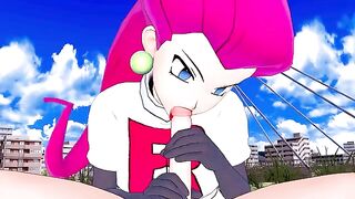 Jessie from Team Rocket fucks your Pokémon in an intense hentai POV