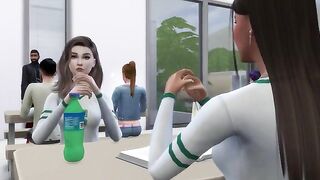 The student seduced her professor to come inside with a teasing move