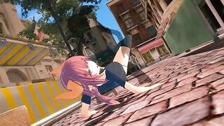 Hentai with a girl who is fucking with an invisible guy