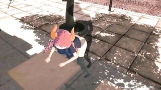Hentai with a girl who is fucking with an invisible guy