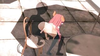 Hentai with a girl who is fucking with an invisible guy