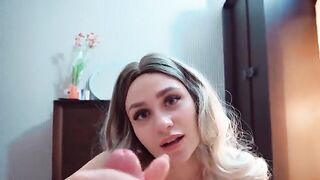 A sly stepson gets his hot stepmom pregnant, showcasing intense eye contact