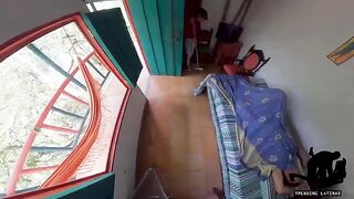 A cute girl from the maid service got fucked by a tourist at the hostel