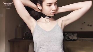 A cute schoolgirl gets ready for a BDSM casting session in 60fps