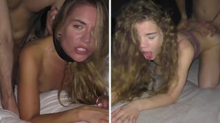 Petite babes Eveline Dellai and Sabrina Spice in rough action
