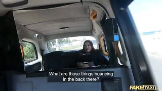 Fake Taxi Sabien Demonia in Fishnets gets fucked by a huge cock with her big naturals out