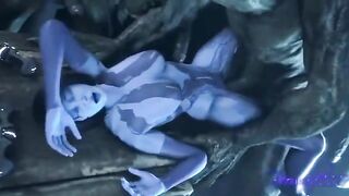 Cortana gets fucked by everyone in an intense orgy scene