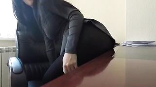 Mini Diva tried risky office masturbation and got caught in a steamy moment