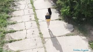 The Public Agent spotted a babe in public, offered her cash for some personal time