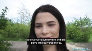The Public Agent spotted a babe in public, offered her cash for some personal time