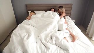 My hot stepmom seduced me and my GF in a steamy threesome!