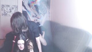 A couple enjoys intimate moments to catchy music