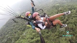 Colombian actress Mariana Martix squirts while paragliding in risky HD video