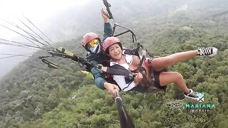 Colombian actress Mariana Martix squirts while paragliding in risky HD video