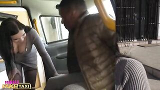 A big black cock fucked the fake taxi driver with huge natural boobs