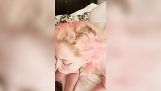 A girl made a blowjob for her husband with a lot of saliva