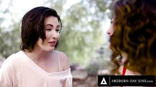 Casey Calvert and Arabelle Raphael get fucked by her ex-boyfriend in an intense threesome