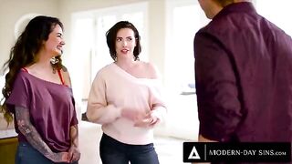 Casey Calvert and Arabelle Raphael get fucked by her ex-boyfriend in an intense threesome