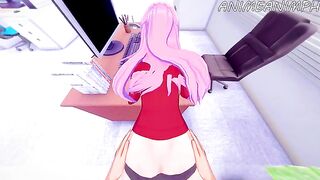 Shikimori Micchon gets her pussy railed from behind in a steamy scene