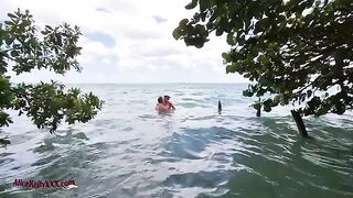 Amazing sex in the blue lagoon with a hot teen couple