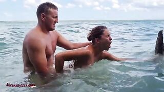 Amazing sex in the blue lagoon with a hot teen couple