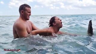 Amazing sex in the blue lagoon with a hot teen couple