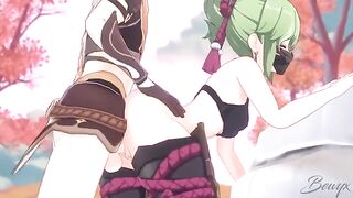 Kuki Shinobu gets her pussy railed by a big cock in Genshin Impact