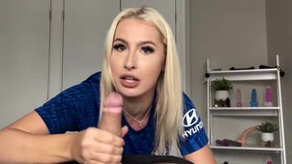 Short-haired beauty awarded a trophy and fucked in doggy style