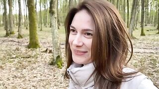 The wife arranged a sex in the woods with a forester while her husband was at work