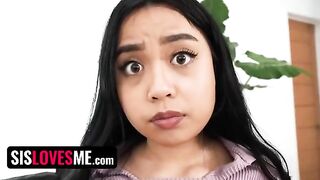 The lucky stepbrother fucks his stepsister Luna Mills with her big tits