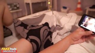 A 19-year-old step sister with a great ass gets horny at night and wants to have fun