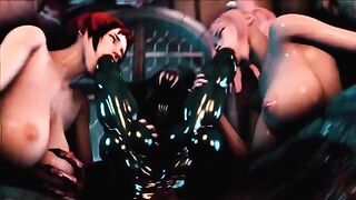 Hentai 3D uncensored Full Moon 2 Gangbang, intense dp action