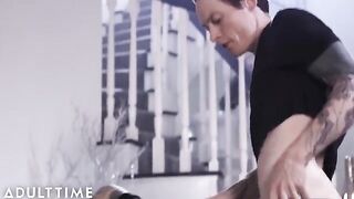 Owen Gray’s huge cock for Charlotte Sartre’s freshly gapped asshole