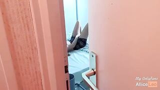 I watch my half-sister masturbating and offer her my cock