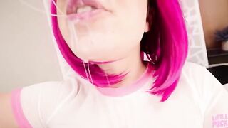 Freaky girl Lil Slut gets a face full of cum in this hot video