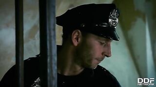 Hot FFM threesome with Rosella Visconti and Kathia Nobili in a police story