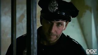 Hot FFM threesome with Rosella Visconti and Kathia Nobili in a police story