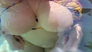 Guy caught his stepsister wanking in the hot tub and fucked her rough