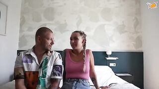 The first experience of sexual freedom for a young couple in the hotel room