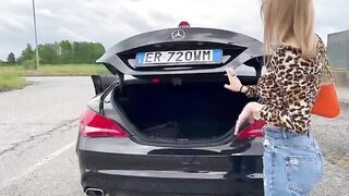 Hot Italian girl buys a used car and fucks the seller
