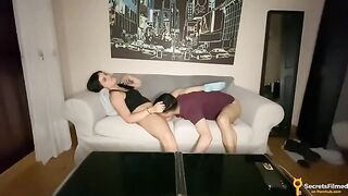 A girl invited a friend to watch a movie, but they started having sex