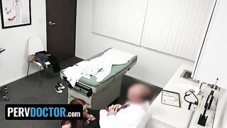 The insurance of a young ginger girl expired, so she had to pay the doctor with her pussy