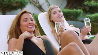 Dream threesome with hot girls Agatha, Freya, and Lika in a steamy scene